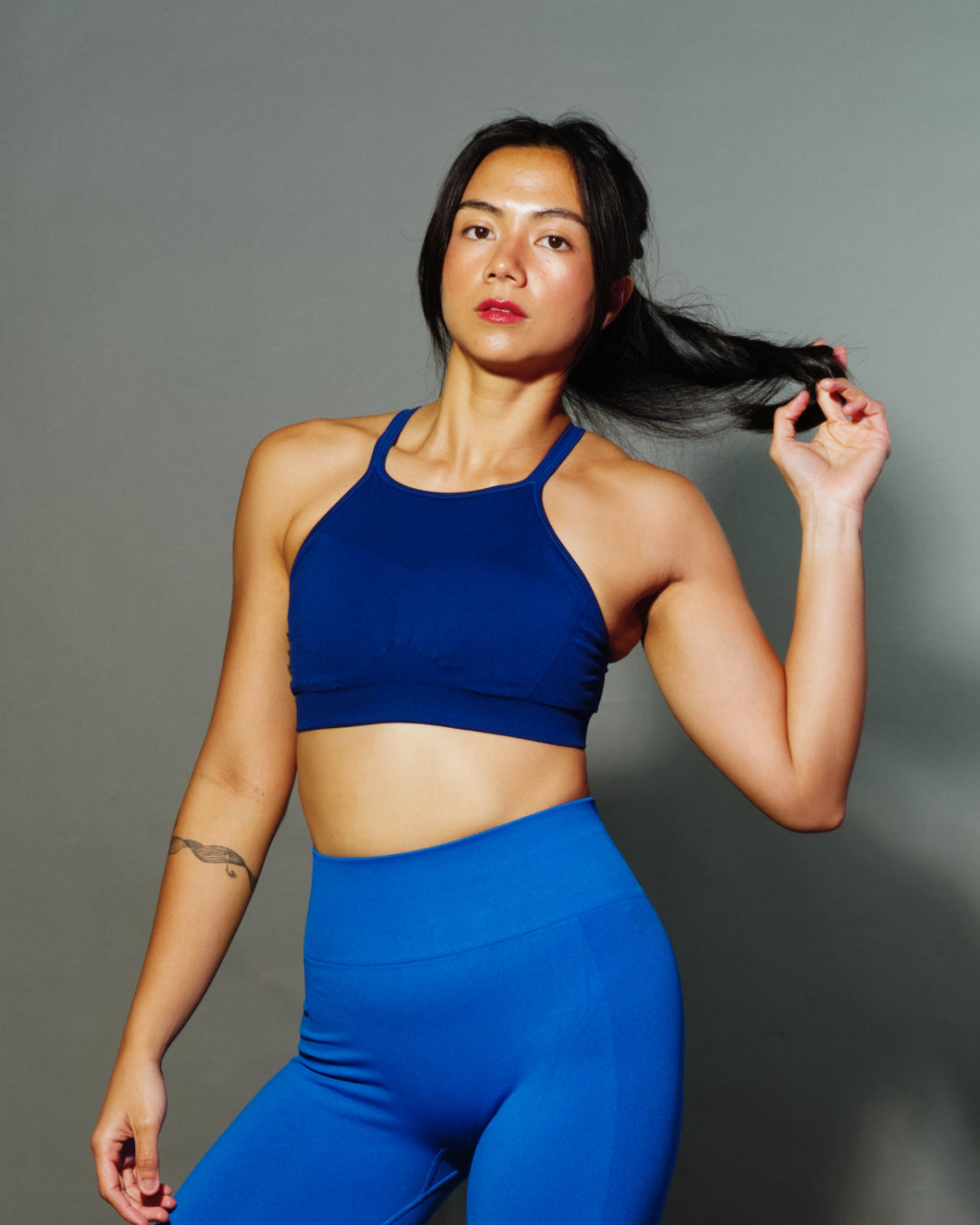 High impact sports bra blue