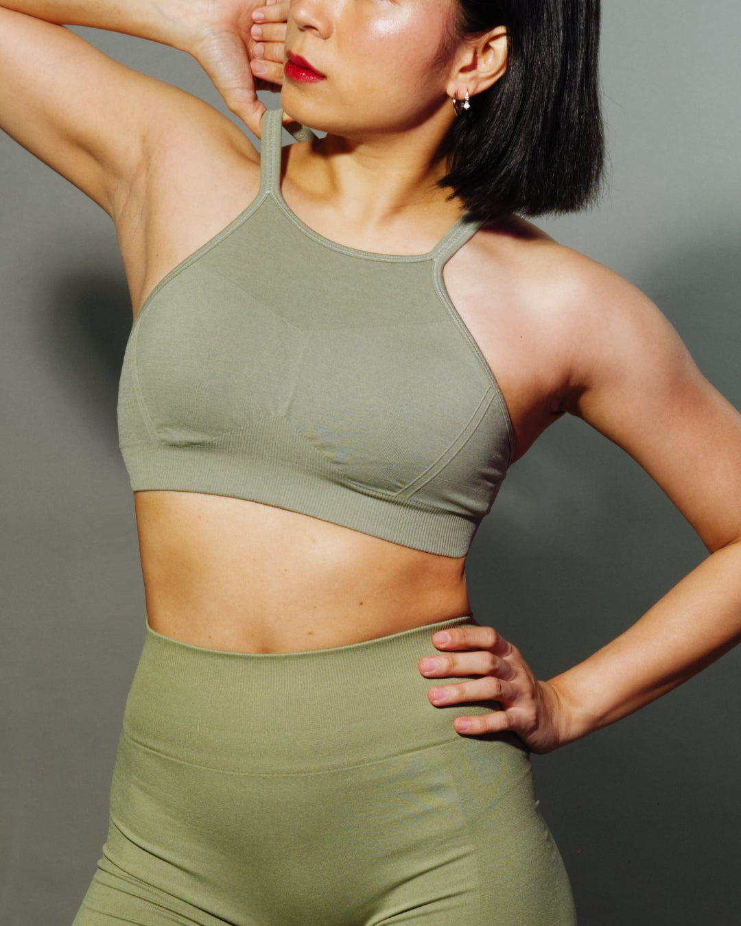 High impact sports bra green